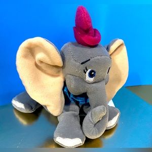 DISNEY STORE NWT VINTAGE 1990’s COLLECTIBLE DUMBO THE ELEPHANT BEAN BAG PLUSH 8”